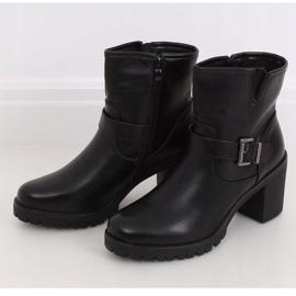 Bottines noires à talons larges E9314 Noir le noir 1