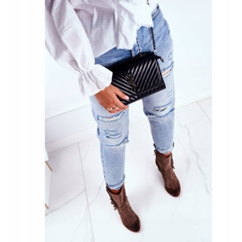 Exquisite Bottes Quintana en cuir cappuccino pour femmes sur un talon haut brun 2 Exquisite Bottes Quintana en cuir cappuccino pour femmes sur un talon haut brun 2