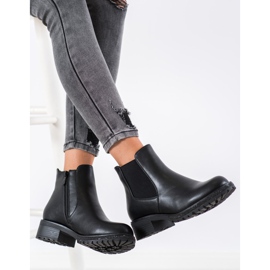 SHELOVET Bottines Chelsea avec cristaux noir 1