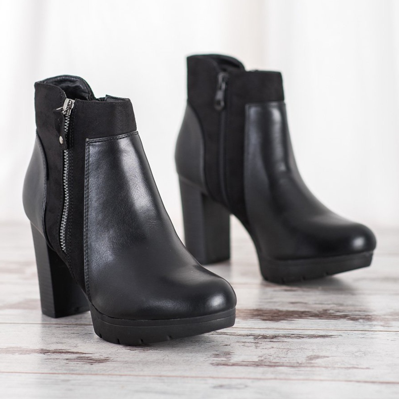 Weide Bottines noires à fermeture éclair le noir 2