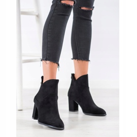 SHELOVET Bottines à talons en daim le noir 4