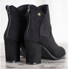 SHELOVET Bottines à talons en daim le noir 2