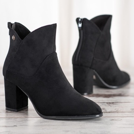 SHELOVET Bottines à talons en daim le noir 3