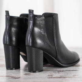 SHELOVET Bottes à talon décoratif noir 1