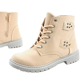 Bottes beiges avec une fermeture éclair Delothia 1