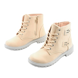 Bottes beiges avec une fermeture éclair Delothia 2