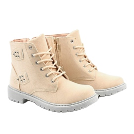 Bottes beiges avec une fermeture éclair Delothia 3