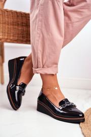 Vinceza Mocassins Femme Noir Laqués sur le Cale Abba gris 4