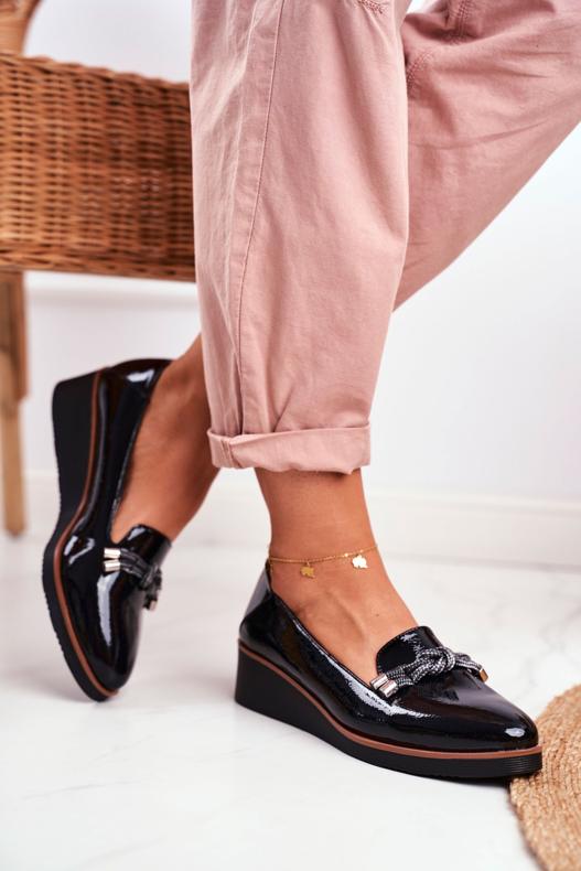 Vinceza Mocassins Femme Noir Laqués sur le Cale Abba gris 4