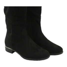 Bottes longues en daim Filippo DKZ1637 / 20 BK noir argent 4