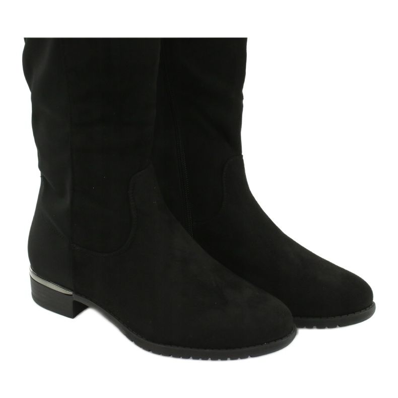 Bottes longues en daim Filippo DKZ1637 / 20 BK le noir argent 4