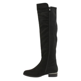 Bottes longues en daim Filippo DKZ1637 / 20 BK noir argent 1