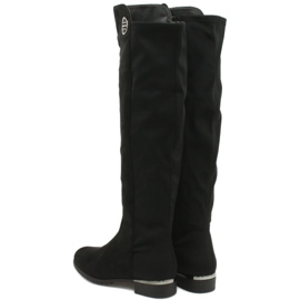 Bottes longues en daim Filippo DKZ1637 / 20 BK noir argent 3