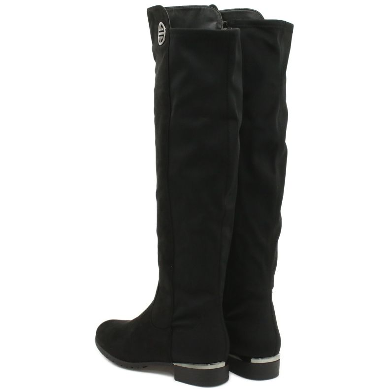 Bottes longues en daim Filippo DKZ1637 / 20 BK le noir argent 3
