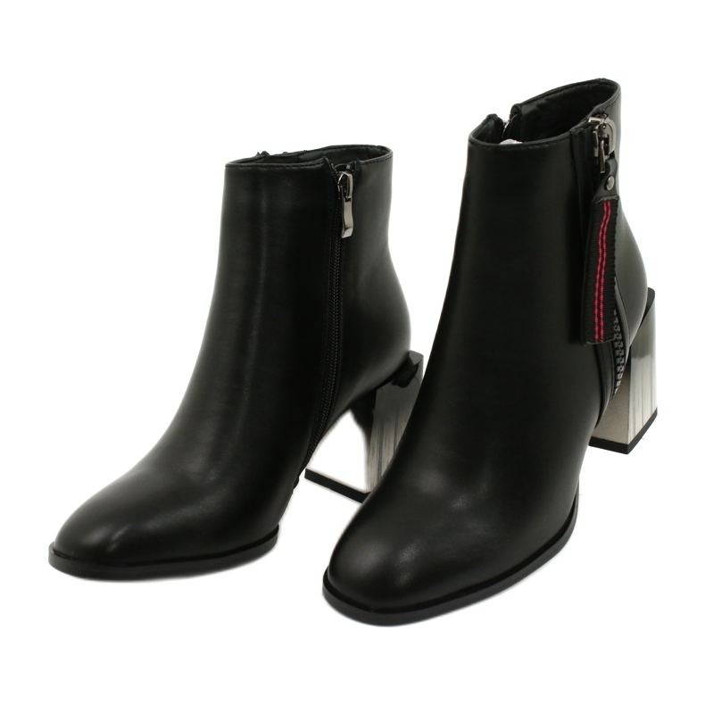 Bottines à talons noires élégantes pour femmes Filippo DBT1548/20 BK le noir 2 Bottines à talons noires élégantes pour femmes Filippo DBT1548/20 BK le noir 2