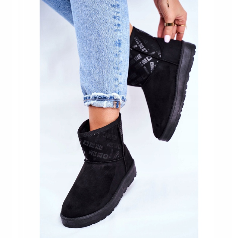 Bottes de neige chaudes noires pour femmes Big Star GG274556 le noir 2