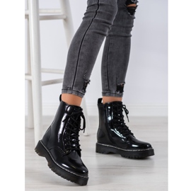 SHELOVET Bottes laquées noir 1