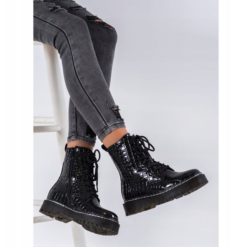 SHELOVET Bottes avec motif le noir 1