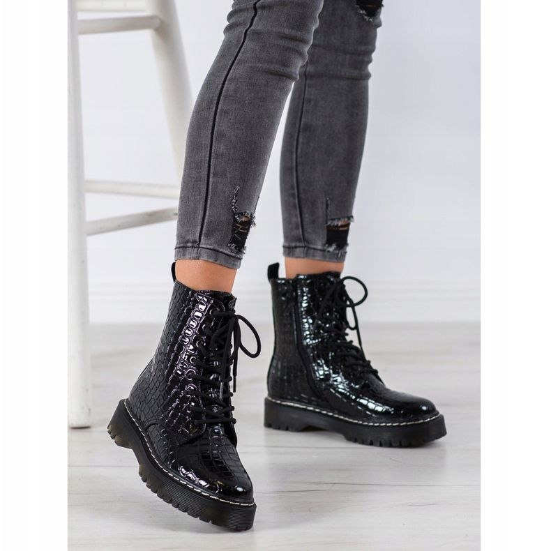 SHELOVET Bottes avec motif le noir 2