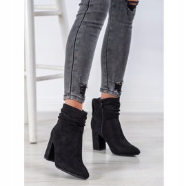 SHELOVET Bottines à talons en daim le noir 2