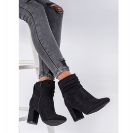 SHELOVET Bottines à talons en daim le noir 3