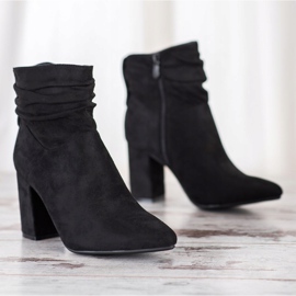 SHELOVET Bottines à talons en daim le noir 1