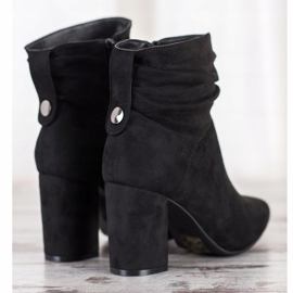 SHELOVET Bottines à talons en daim le noir 4