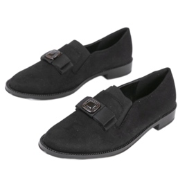 Chaussures à enfiler noires avec un ruban 236-1 le noir 1
