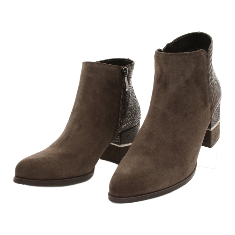 Gamis Bottes de daim élégantes pour femmes 4005 marron brun 2