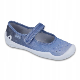 Chaussons filles paillettes Befado 114y316 bleu gris bleu marin 1
