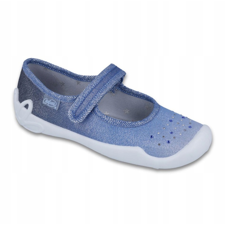 Chaussons filles paillettes Befado 114y316 bleu gris bleu marine 1