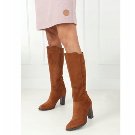 Bottines à talon camel UK05P Camel brun 3