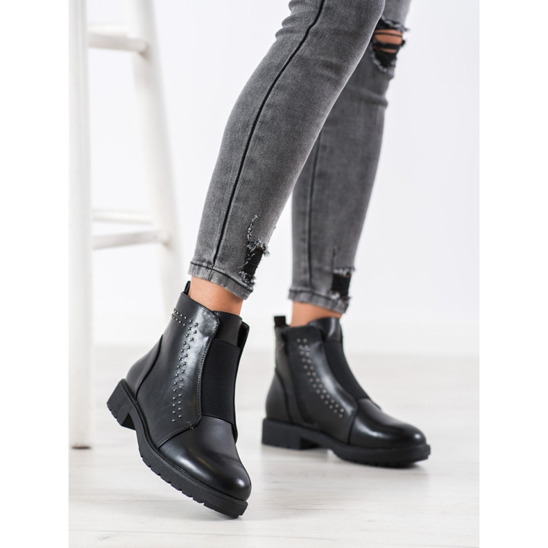 Sergio Leone Bottes confortables avec une bande élastique noir 2