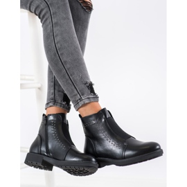 Sergio Leone Bottes confortables avec une bande élastique le noir 1
