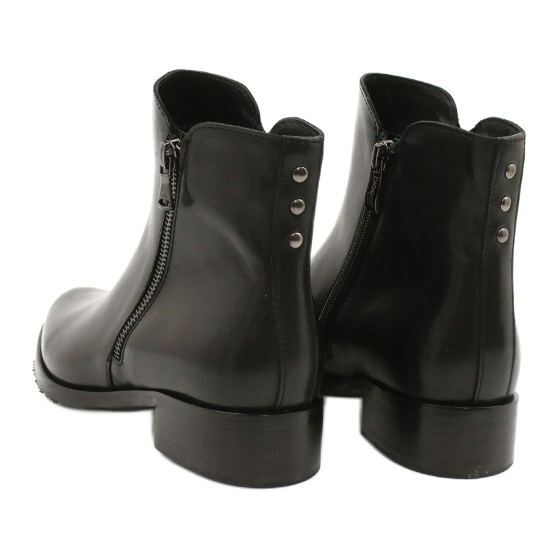 Arka Bottes noires en cuir pour femmes pour une fermeture à glissière 2881 le noir 4