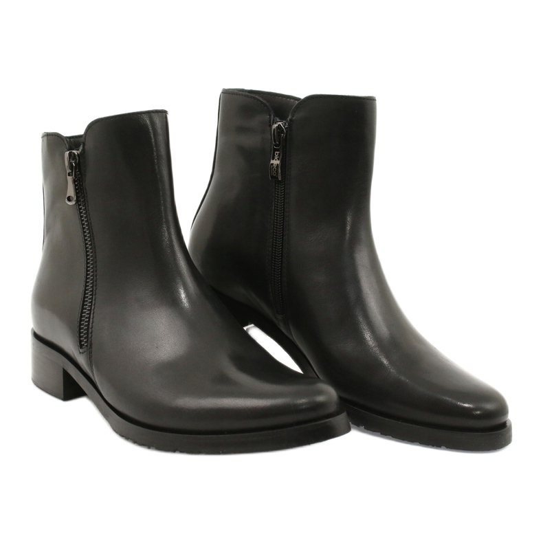 Arka Bottes noires en cuir pour femmes pour une fermeture à glissière 2881 le noir 5