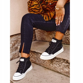 Chaussures de sport en cuir pour femmes GOE Noir GG2N3062 le noir 1 Chaussures de sport en cuir pour femmes GOE Noir GG2N3062 le noir 1