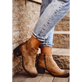 Vinceza Bottines Femme Talon Daim Beige Volares 1