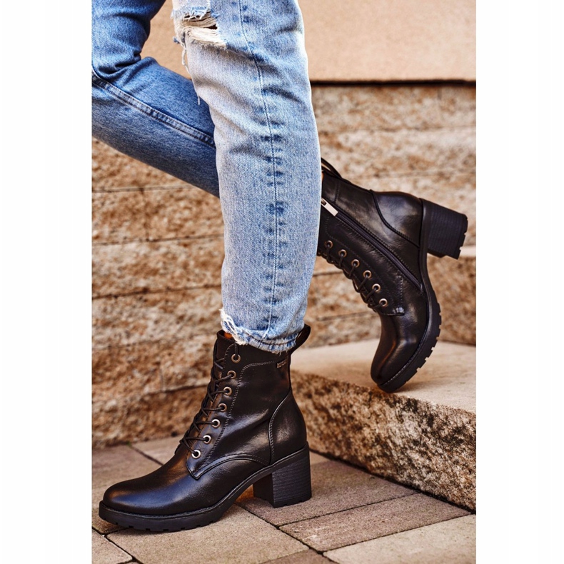Vinceza Bottines Femme à Talon Noir Fibre Warm 1