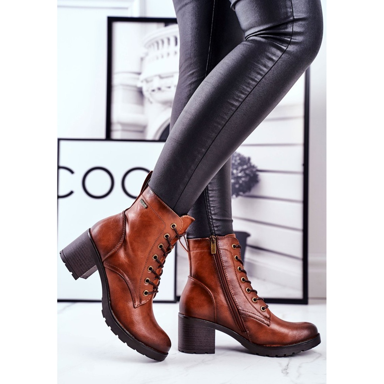 Vinceza Bottines Femme à Talons Hauts Fibre Marron brun 1