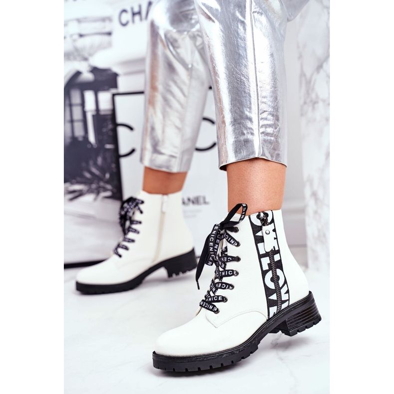 Vinceza Bottines Femme Blanc Verso blanche le noir 1