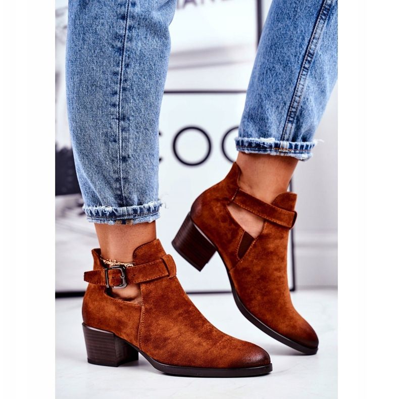 Vinceza Bottes Femme À Talons Hauts Avec Découpes Camel Sicile brun 2