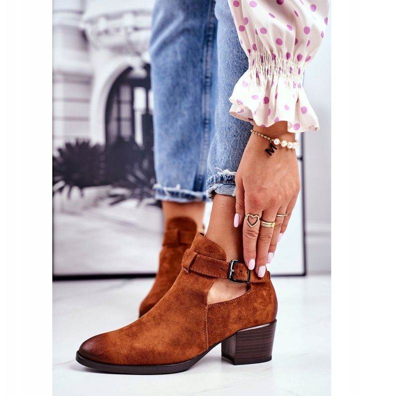 Vinceza Bottes Femme À Talons Hauts Avec Découpes Camel Sicile brun 1