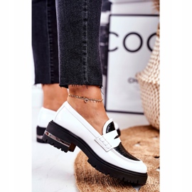 PV3 Mocassins Brogues Femme Cuir Blanc Visconi 3136042 blanche le noir 2