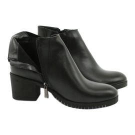 Gregors Bottes en cuir courtes pour femmes 881 noir 5