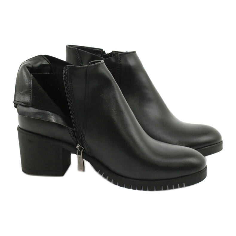 Gregors Bottes en cuir courtes pour femmes 881 noir 5