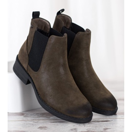Sergio Leone Bottines Chelsea à la mode vert 1