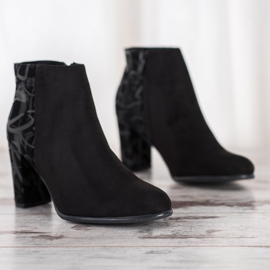 Sergio Leone Bottines en daim avec application le noir 1