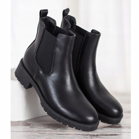Bella Paris Bottines Chelsea en cuir écologique noir 2