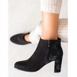 Sergio Leone Bottines en daim avec application le noir 2